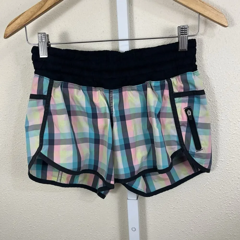 Lululemon Tracker Short II Women’s Size 4 Wee Wheezy Check Low Rise Rare